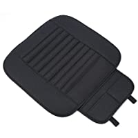 Funda de asiento de coche universal de piel sintética de carbón- excelente ventilación- 48 x 52 cm- color negro